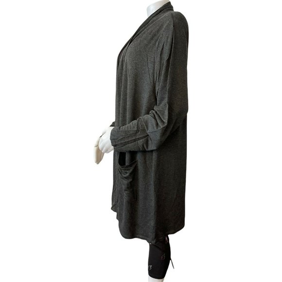 🌹Women’s Dusters Plus Size 2X BY Design Light Duster Cardigan With Pockets Grey - Picture 3 of 12